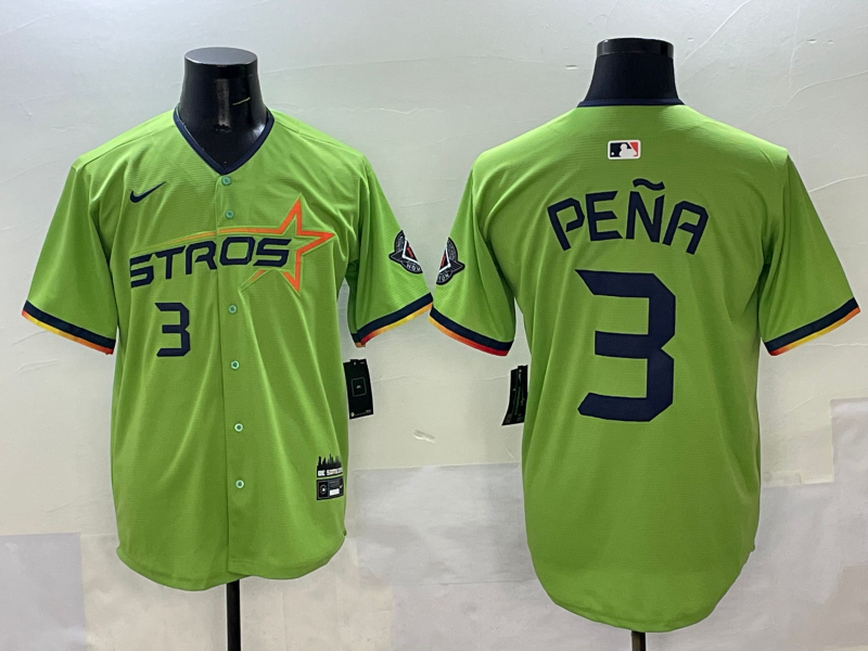 Men's Houston Astros Jeremy Pena #3 Green 2025 City Connect Limited Jersey